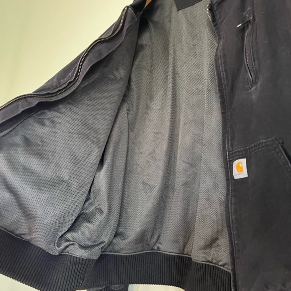 Carhartt Black Bomber Varsity Work Jacket - Picture 6 of 6